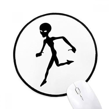 Imagem de DIYthinker Universo e alienígena Running Alien Mouse Pad Desktop Office Tapete redondo para computador