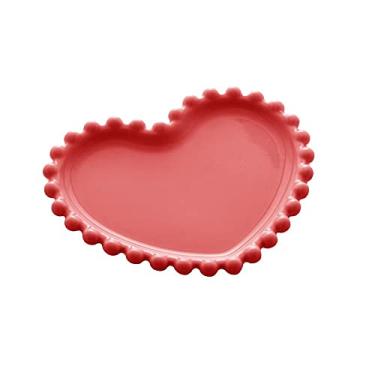 Imagem de WOLFF - Conjunto 4 Pratos Porcelana Coração Beads Vermelho 12x10x1cm