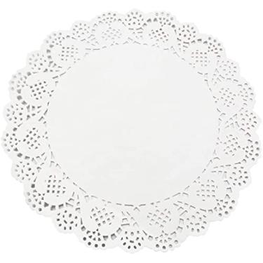 Imagem de Doilies rendado em papel toalha sousplat enfeite convite mesa 33,5 cm 40 und branco