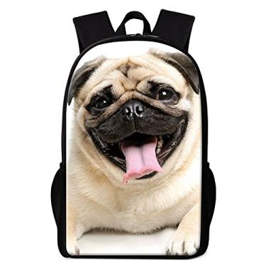 Imagem de Dispalang Mochila com estampa 3D de cachorro fofo para crianças, mochila escolar para meninas, mochila ao ar livre, Cachorro 3, 16 inch, Viajar