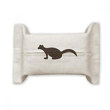 Imagem de Black Polecat Animal Portrayal Suporte de capa de papel para lenços faciais Saco de linho de algodão