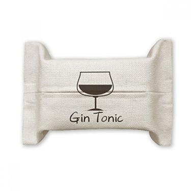 Imagem de Bolsa de linho de algodão com desenho de gin tônico para coquetéis faciais