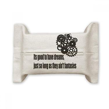 Imagem de Bolsa de linho de algodão com citação de sonho e realidade