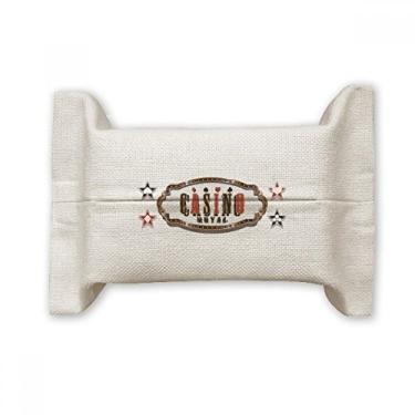 Imagem de Bolsa de linho de algodão com estampa de placa de sinalização de cassino preto vermelho