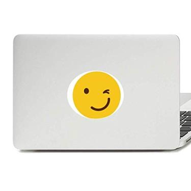 Imagem de Blink Smile Yellow Happy Illustration Pattern Vinyl Emblema Graphic Laptop Adesivo Notebook Decalque