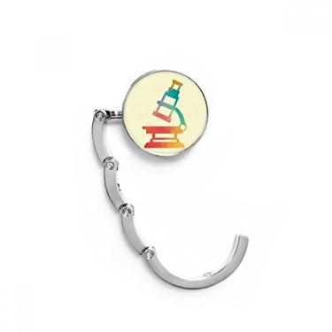 Imagem de Gancho de mesa com estampa de microscópio de desenho animado com gancho de mesa e fecho decorativo dobrável