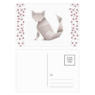 Imagem de Origami geométrico abstrato padrão gato Natal flor celebração cartão postal cartão de bênção