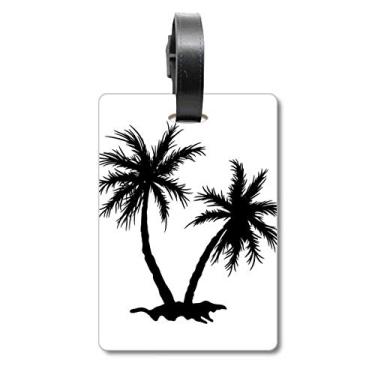 Imagem de Bolsa de mala de praia com contorno preto e etiqueta para cartão de bagagem