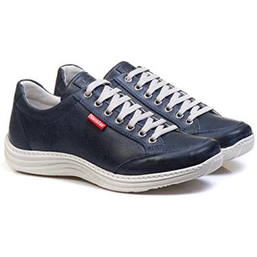 Imagem de Sapatênis Casual Conforto Couro Azul 3001 Tamanho:41;Cor:Azul;Gênero:Homem