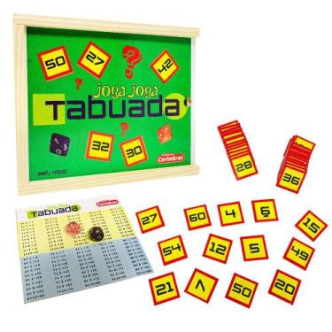 Tabuada Jogo Educativo Matemática Com 54 Peças Mdf