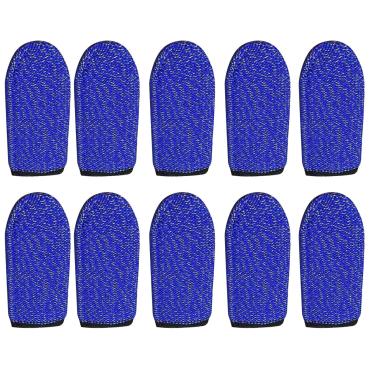 Imagem de TOTOKA 10 peças de protetores de dedo para jogos de telefone e jogos com tela sensível ao toque, luvas antiderrapantes, à prova de suor, respiráveis, sem costura, luva de dedo, acessórios