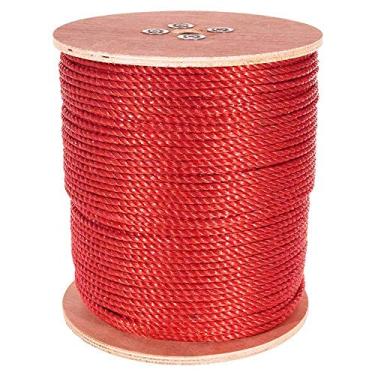 Imagem de Corda de polipropileno torcido com 3 fios West Coast Paracord - À prova d'água e flutua na água, Vermelho, 1/4 Inch x 300 Feet