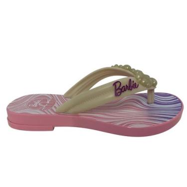 Imagem de Chinelo Barbie Grendene Barbie Infantil Feminino 22631 - Rosa/Bege