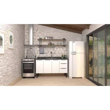 Imagem de Conjunto Cozinha Jupter 100% Aço Reforçado 1.50 Mt -Gabinete + Armario Aereo - Cozimax