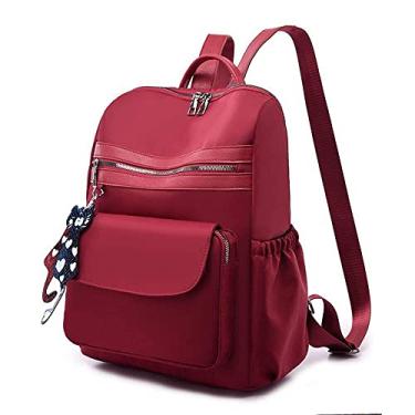 Imagem de Oxford pano impermeável lazer mochila de viagem 2021 nova bolsa escolar feminina estudante do ensino médio mochila de grande capacidade maré preta Red