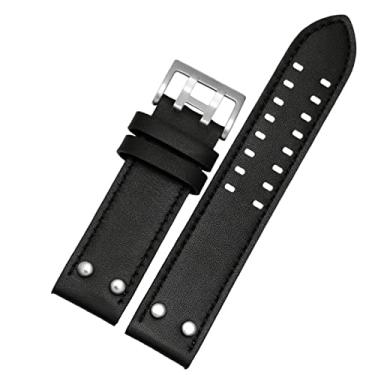 Imagem de Pulseira de relógio de couro pulseira de pulso 20mm 22mm banda para hamilton aviação h77755533 h77616533 couro genuíno masculino pulseira de relógio