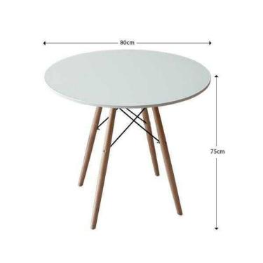 Imagem de Mesa de Jantar Redonda Eames 80cm Travel Max - Branco