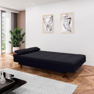 Imagem de Sofá Cama 3 Lugares Sofanete 189cm Nabas Preto