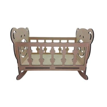 Imagem de Berço De Boneca Ursinho 49,5x39x39,5 Em Mdf 6mm