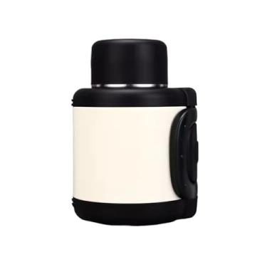 Imagem de Garrafa térmica térmica térmica de aço inoxidável para viagem ao ar livre com chaleira isolada portátil pequena garrafa de água leve montada no carro chaleira térmica a vácuo (cor: branco, tamanho: