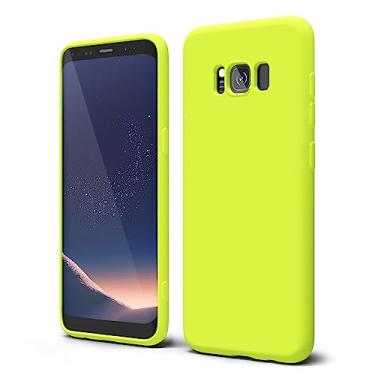 Imagem de oakxco Capa de telefone projetada para Samsung Galaxy S8 de silicone, cor brilhante neon vibrante, capa de telefone de gel de borracha macia para mulheres e meninas, fina, fina, flexível, protetora, TPU 5,8 polegadas, amarelo neon