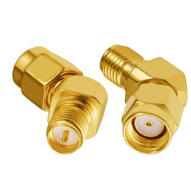 Imagem de POBADY RP-SMA Adaptador WiFi Macho-Fêmea Adaptador de RF em Ângulo Reto de 120° Para Cabo Coaxial Placa Pci Roteador Antena Pci Antena WiFi 3G 4G Rede WiFi Sem Fio (2Pcs)