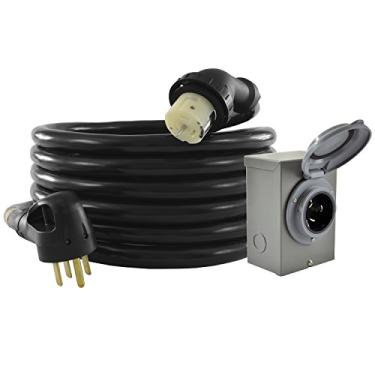 Imagem de Conntek GIB1450-025 Duo-Rain Seal 50 Amp caixa de entrada de energia e cabo de alimentação de temperatura, 7 metros