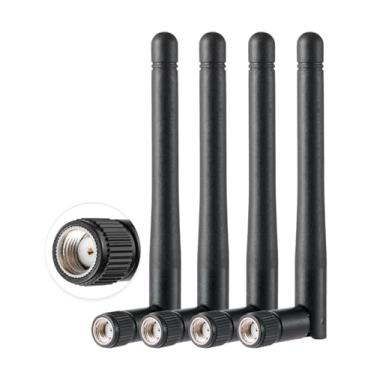Imagem de POBADY 4PCS Dual Band WiFi Antena 2.4GHz 5GHz 5.8GHz 1.5dBi MIMO RP-SMA Antena Macho para Roteador WiFi Placa LAN Sem Fio Placa PCIe Roteador Monitor de Vigilância por Vídeo