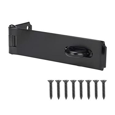 Imagem de HILLMASTER Trava de ferrolho de porta resistente de aço extragrosso de 19 cm Fecho de cadeado de segurança para portão de segurança para portão de cerca, porta de celeiro, armário de armário,