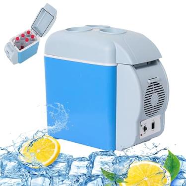 Imagem de CNAOHGHN Refrigerador de veículos, geladeira de veículo de 7,5 L, caixa de resfriamento elétrica de baixo ruído 12V/24V CC para uso externo
