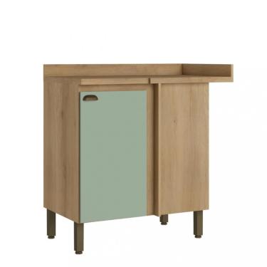 Imagem de Balcão 1 Porta com Tampo Finesse THB - CAPUCCINO|MENTA