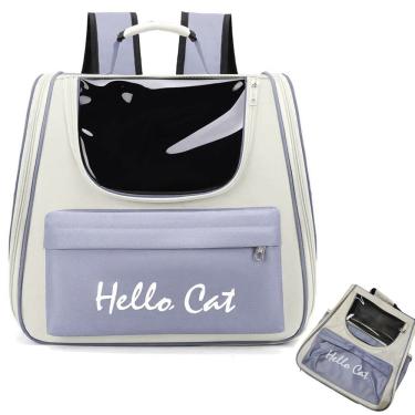 Imagem de Mochila Bolsa Transporte Cachorro Gato Pet Animais Bolsos Ventilados Vista Panoramica Ar Caminhada Passeio Viagem