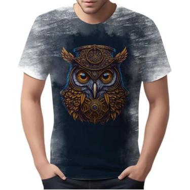 Imagem de Camiseta Camisa Estampada Steampunk Coruja Tecnovapor 4 - Enjoy Shop