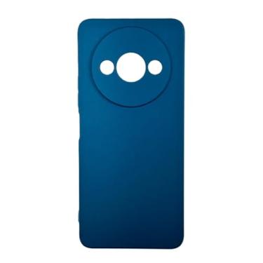 Imagem de Capa Capinha Case Compativel com Xiaomi Redmi A3 Silicone Macia Aveludada Forro Interno Com Proteção De Câmera Azul Marinho
