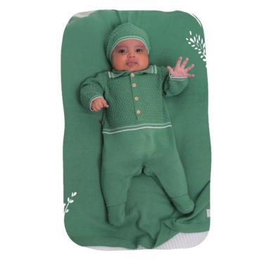 Imagem de Saída maternidade tricô menino 3 peças - com touca