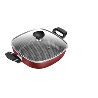 Imagem de Frigideira Funda N°23 Patolux Antiaderente Clear Coat Vermelha 2 Alças