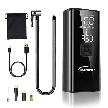 Imagem de KIMHI Tire Inflator Portable Air Compressor,150PSI Portable Tire Inflator for Car,10000mAh Cordless Air Pump with Digital Pressure,Emergency Lights,2X Faster Inflation Fits Cars,Motorcycle,E-Bike,Ball
