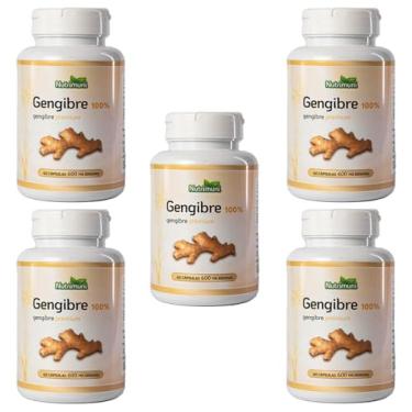 Imagem de Gengibre Premium - 5 Potes 300 Cápsulas 600mg de Gelatina (300)