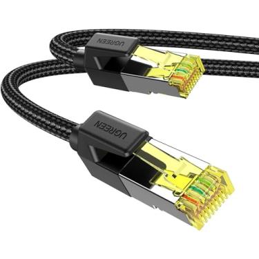Imagem de Cabo de Rede RJ45 Cat7 F/FTP Macho 3 Metros Preto Alta Velocidade e Estabilidade Blindagem Superior Ideal para Escritórios e Uso Doméstico
