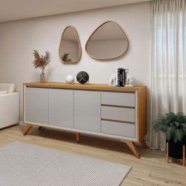 Imagem de Buffet Para Sala de Jantar 3 Portas Málaga Naturalle/Off White