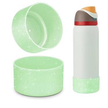 Imagem de 2 peças de bota de silicone com glitter para garrafa de água Owala 947 g, capa protetora antiderrapante para garrafas de água de aço inoxidável FreeSip/Twist/Flip acessórios