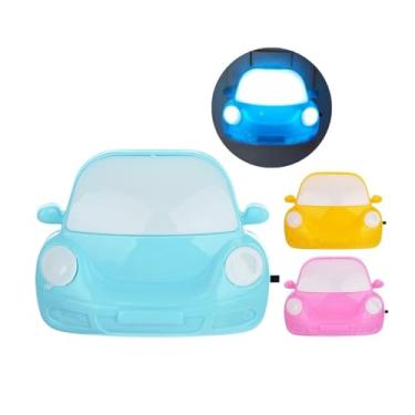 Imagem de Mini Abajur De Tomada Infantil Luz De Led Carro Quarto Bebê em 3 Cores Rosa Amarelo Azul (Azul)