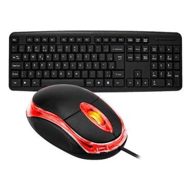 Imagem de Kit Teclado Clássico Abnt2 Usb + Mouse Óptico Usb Plug and Play - Kit 