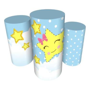 Imagem de Trio Capas De Cilindro C/ Elástico Brilha Brilha Estrelinha - Fadrix