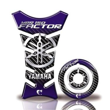 Imagem de Kit Protetor Tanque Adesivo Moto Yamaha Factor 150 Até Ano 2016  Azul 