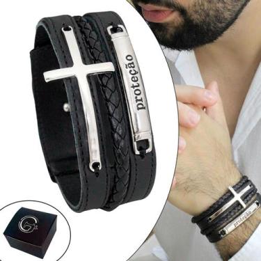 Imagem de Pulseira Ajustável De Couro Masculina Proteção - GRANADO ACESSÓRIOS