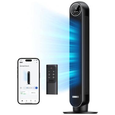 Imagem de Ventilador de Torre com 4 Velocidades, Controle Remoto, Tela LED e Controle de Voz, 110V, DREO DR HTF007S, Cinza