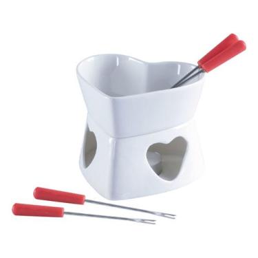 Imagem de Conjunto Raclette e Aparelho de Fondue Cerâmica - Hauskraft Branco e V