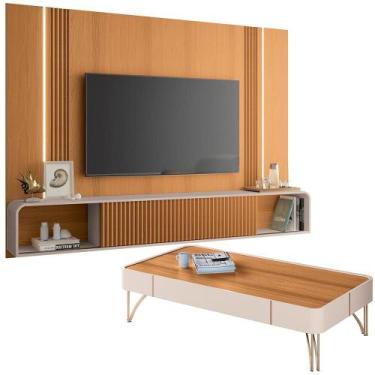 Imagem de Painel Para TV 85 Pol Zurick e Mesa de Centro Harmony B01 Cinamomo Off