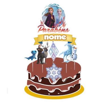 Imagem de Topo de bolo Frozen topper personalizado decoração festa EVA - Piffer